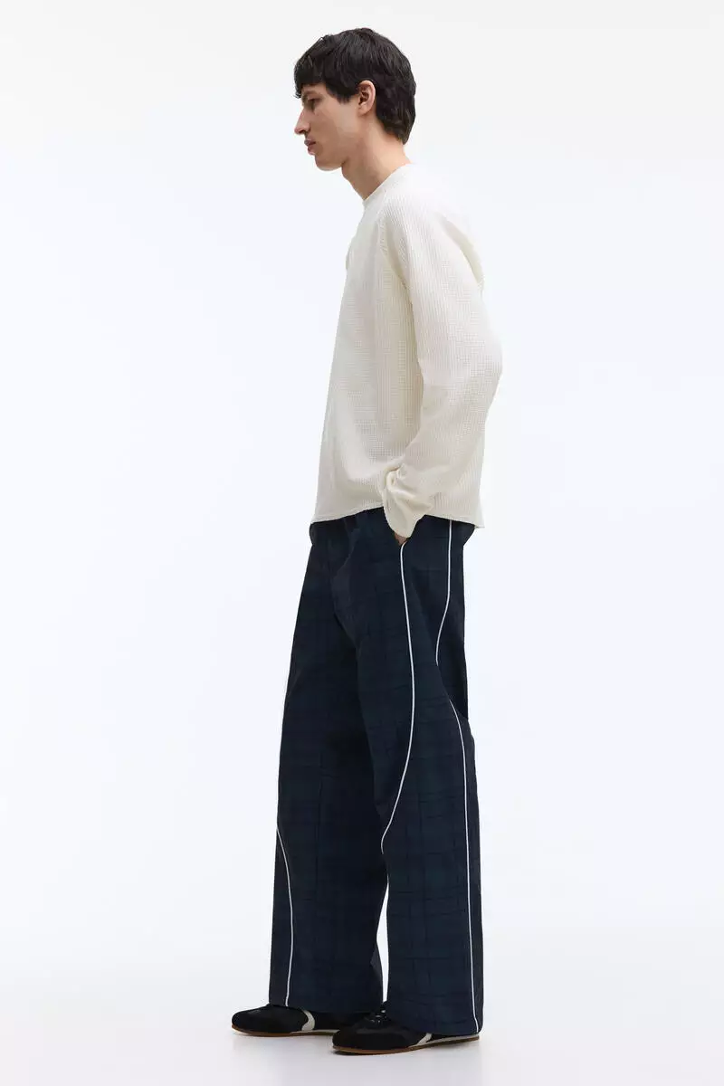 Regular Fit Long-sleeved waffled top