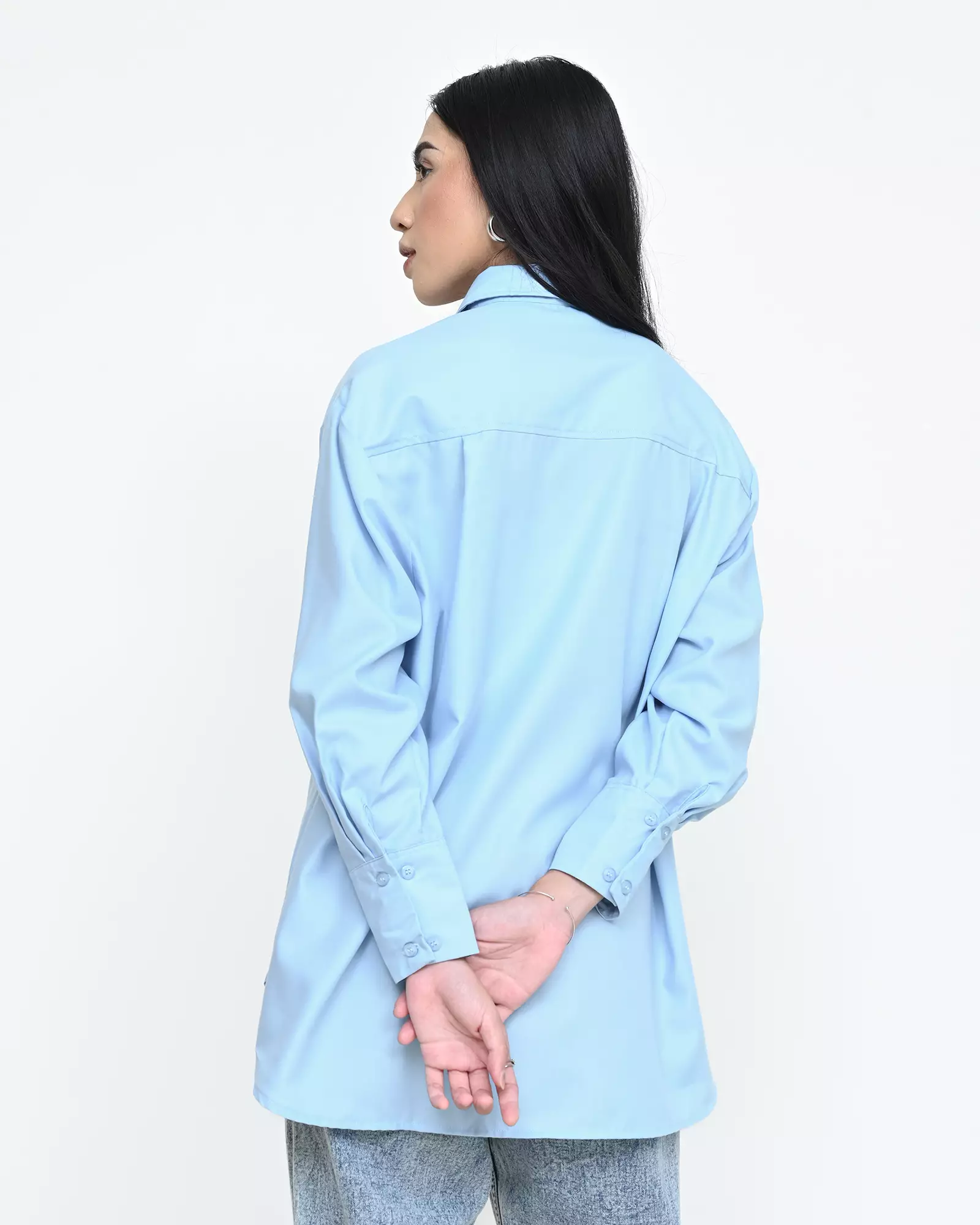 Geulis.id PIPER SHIRT / KEMEJA OVERSIZE WANITA - SKYBLUE