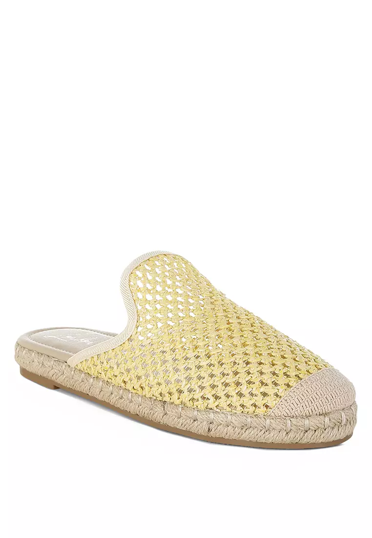 Sepatu Espadrilles Rafia Warna Kuning