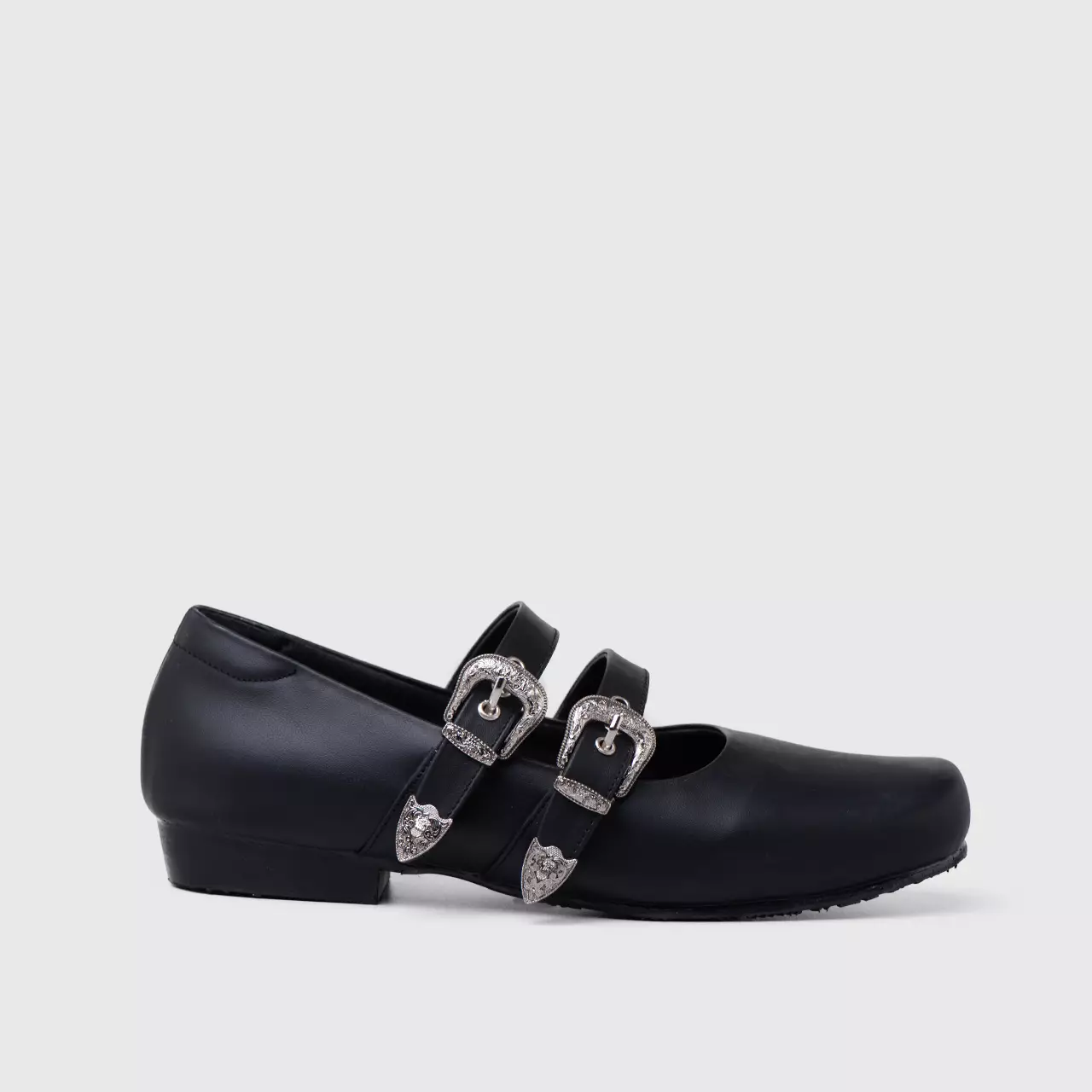 Baleva Flat Shoes Genuine Leather Pantera Black