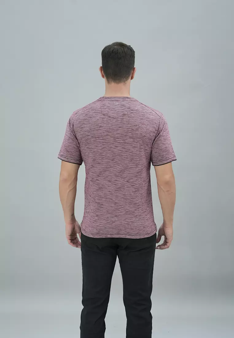 LGS - Kaos Casual Pria - Lengan Pendek - Merah - Polos - Motif Abstrak - CTS.223.S3196.01.C