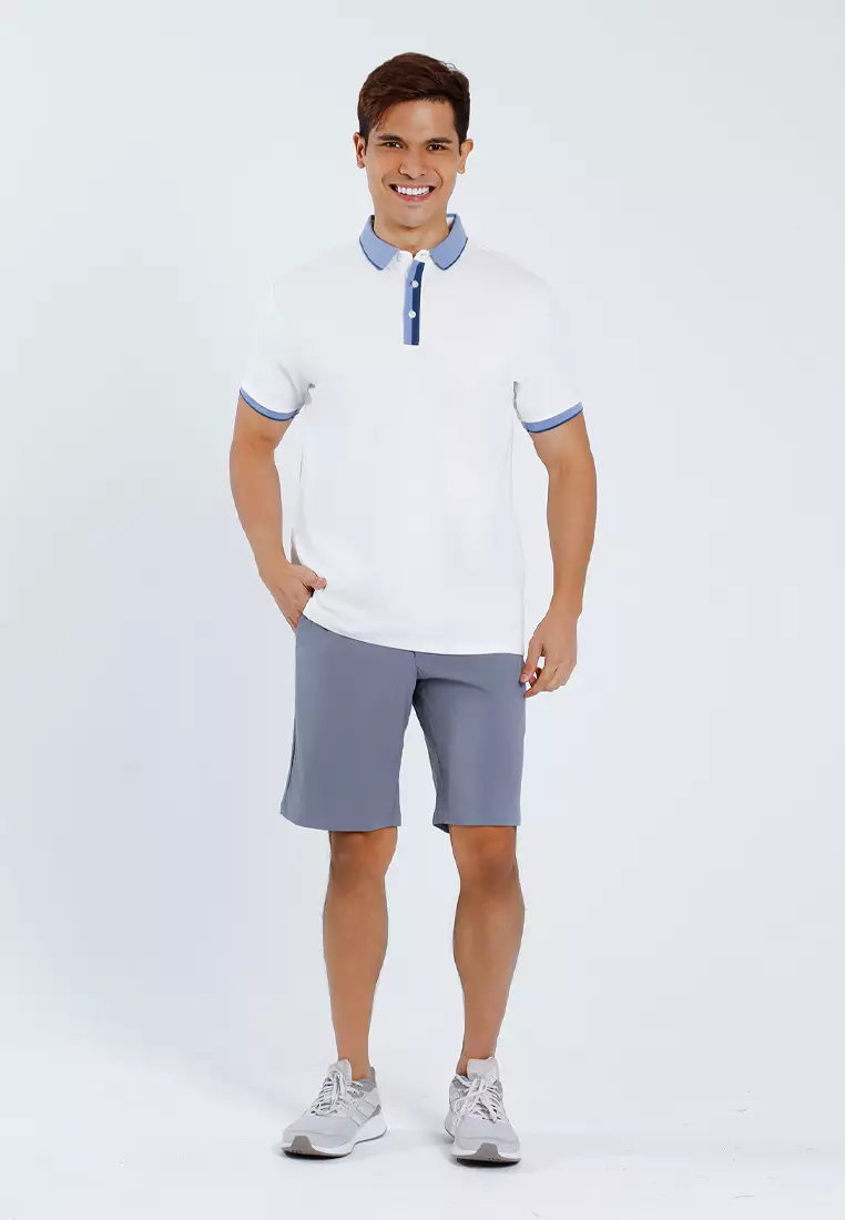 Forest Premium weight Cotton 210gsm Polo Tee Shirt Men Slim Fit Collar Tee | Baju T Shirt Lelaki - 24002-02White