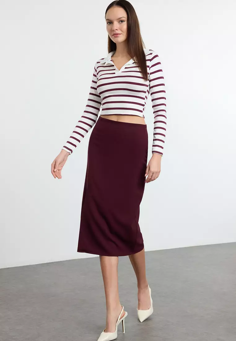 Slit Midi Skirt