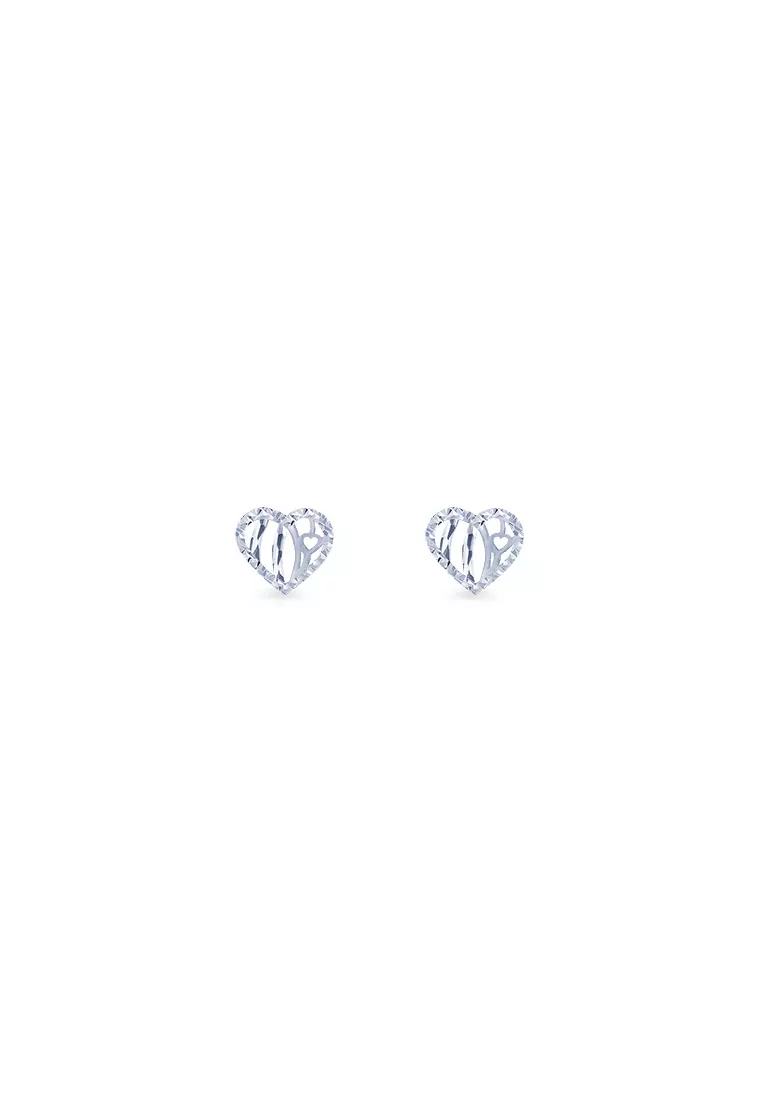 White and top silver earrings