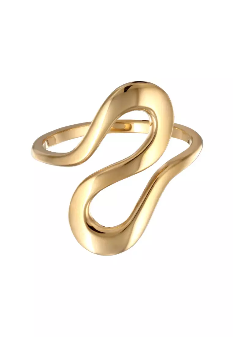 Cincin Perhiasan Perak 925 Wanita Spiral Gold Plated