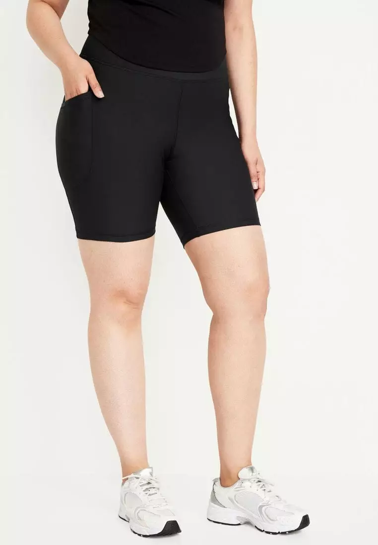 High-Waisted Powersoft Biker Shorts For Women -- 8-Inch Inseam