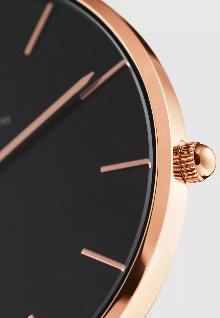 Petite Ashfield 36mm Watch -  Black dial Mesh starp - Rose Gold - jam tangan lelaki jam tangan lelaki - DW Watch for women and men - Unisex