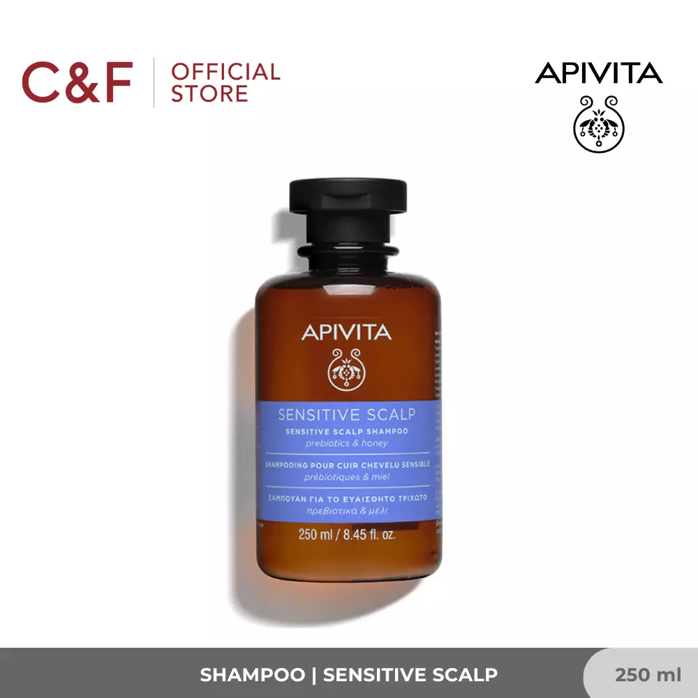 Apivita Sensitive Scalp Shampoo 250 ml | Sampo Natural Non SLS untuk Kulit Kelapa Sensitif Menenangkan Lembut Mengurangi Rasa Gatal