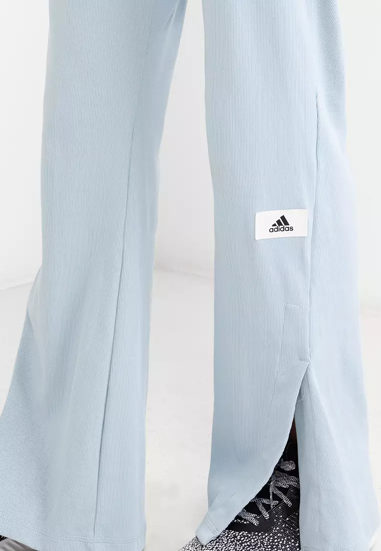 Lounge Ribbed Flared-Leg Pants