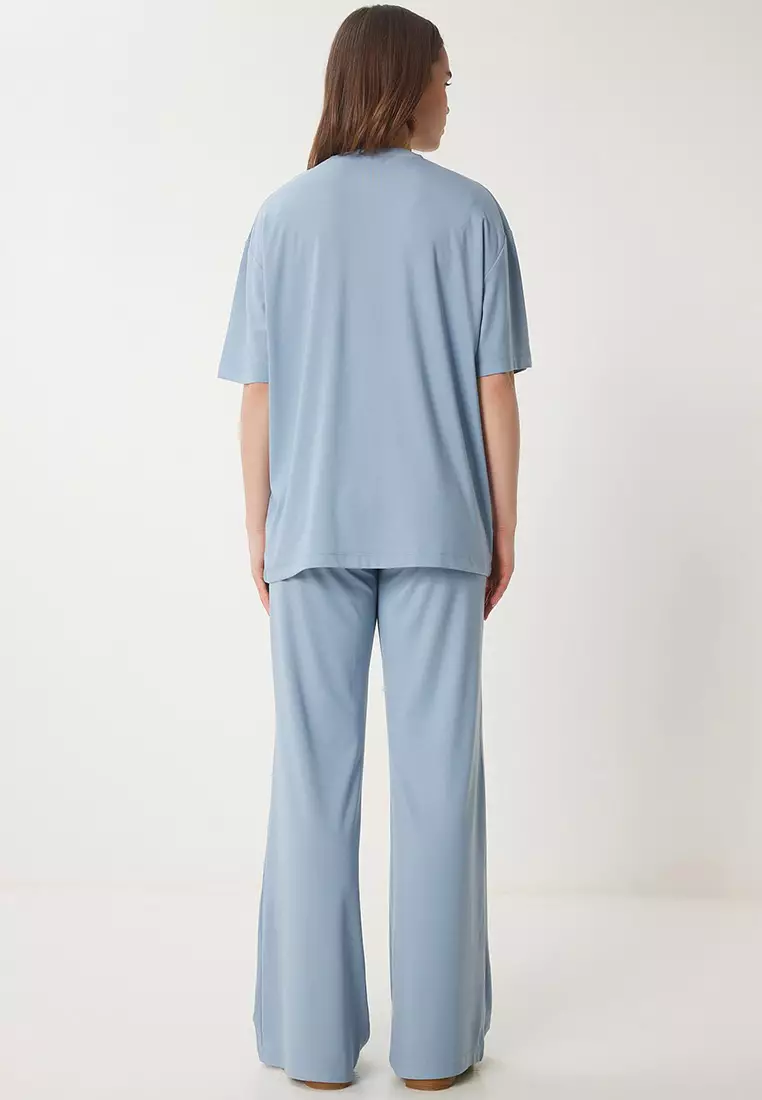 Oversize Knitted T-Shirt Trousers Set