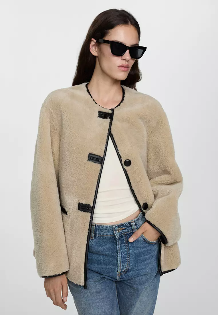 Mango fluffy jacket new arrivals