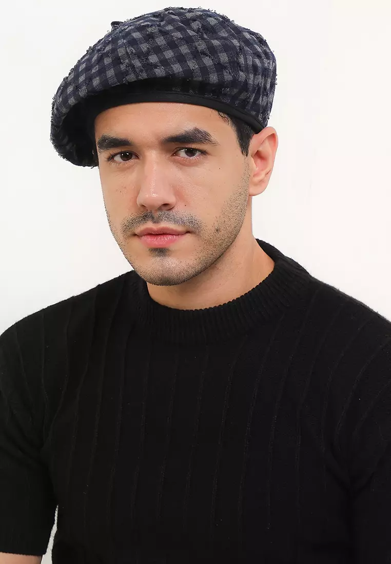 Ripped Checkered Beret