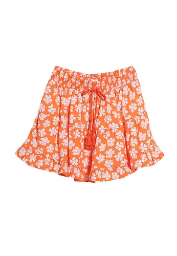 FOX Kids & Baby orange Orange Printed Flare Mini Skirt FEB6EKA4098FC7GS_1