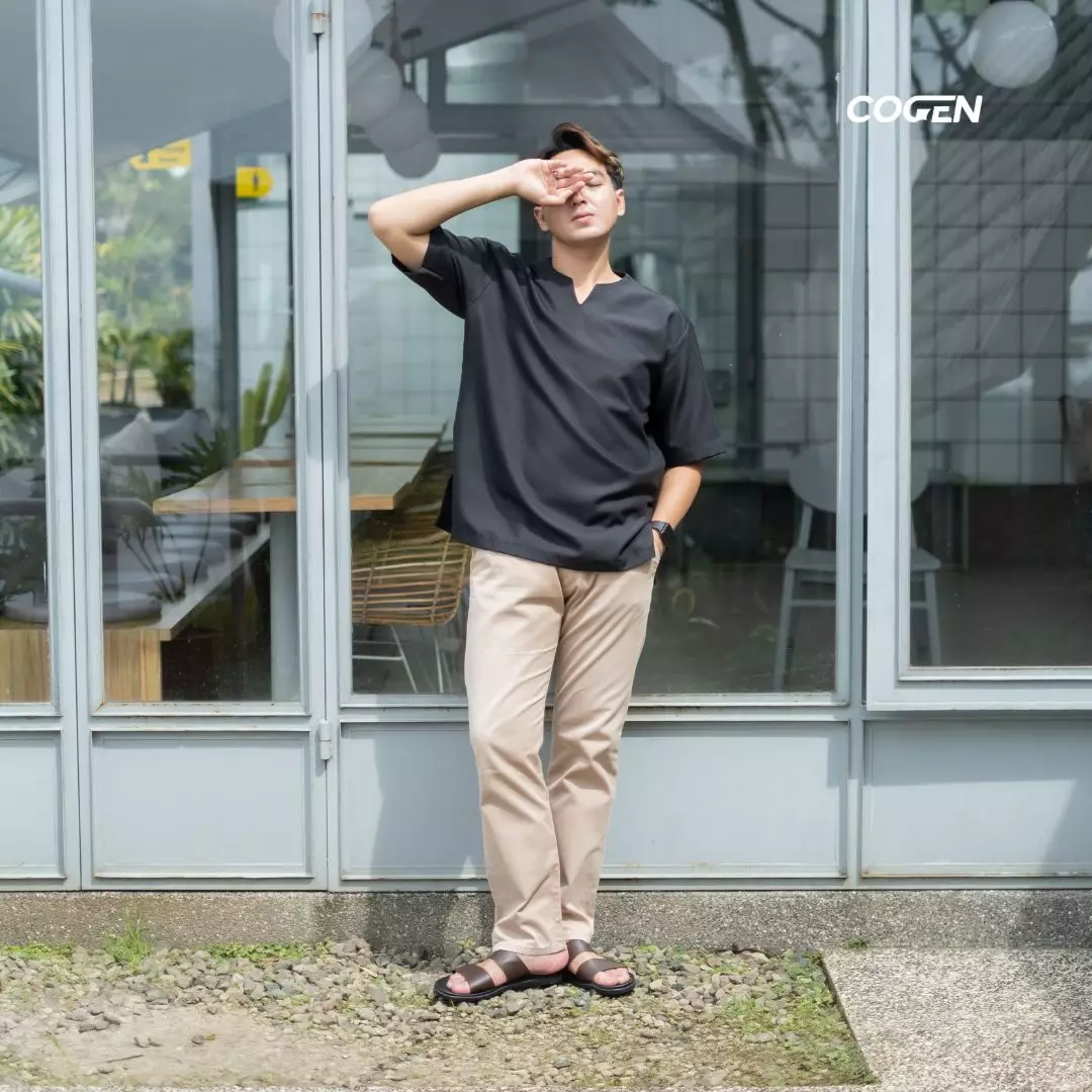 Sandal Pria Kulit Sendal Slop Cogen Classic Brown