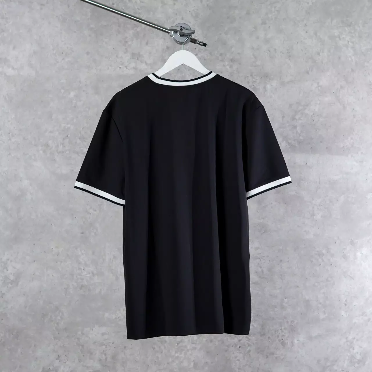 Kaos BALMAIN TEXT WHITE TIPPED COLLAR SLEEVE BLACK Tshirt 100% ORIGINAL