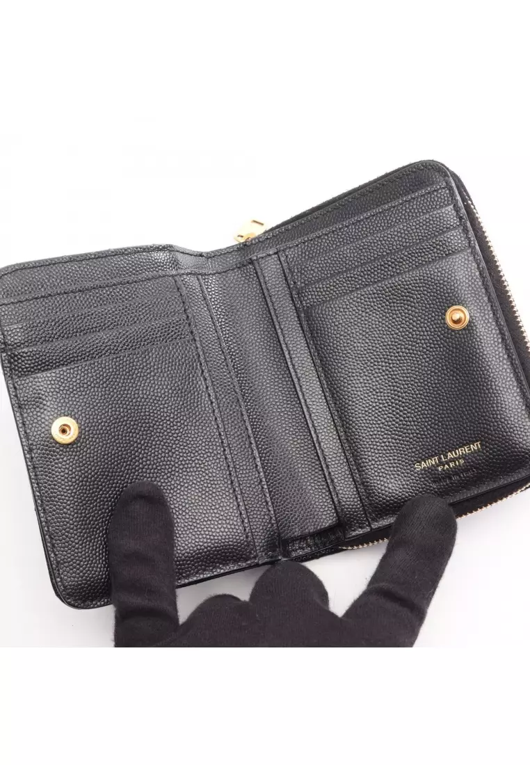 Saint Laurent Paris Pre-Loved SAINT LAURENT PARIS monogram Bi-fold