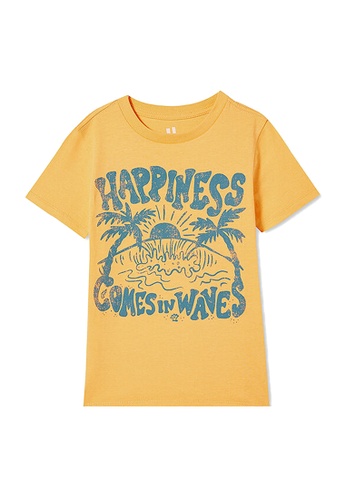 Cotton On Kids yellow Max Skater Short Sleeve Tee 86F7BKAC7BF7D5GS_1