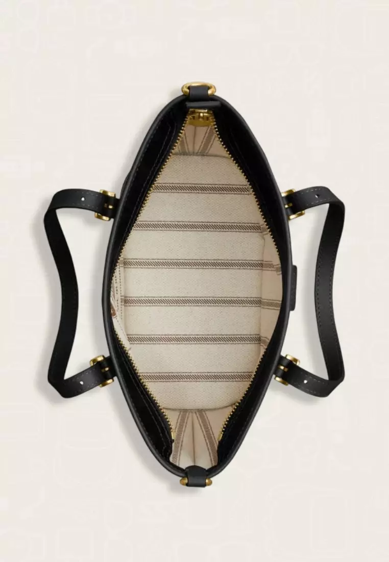 Coach Taxi Tote Bag 21 In Signature Canvas Black