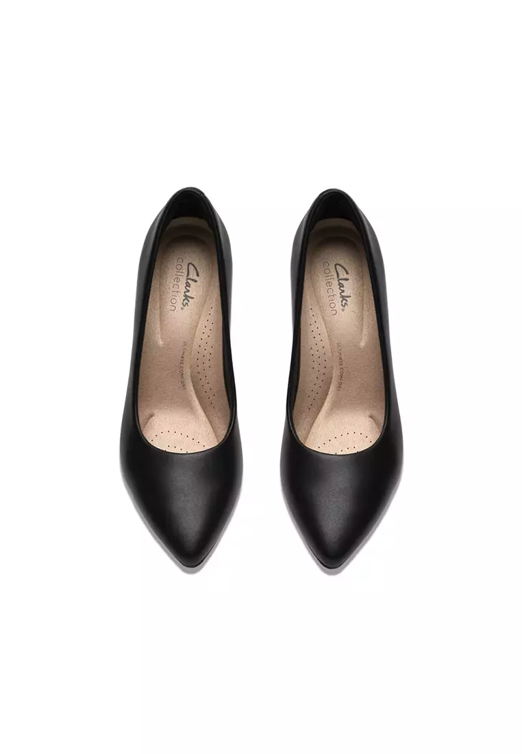 Womens Tammitha Eve High Heels Black Leather - Wide Fit