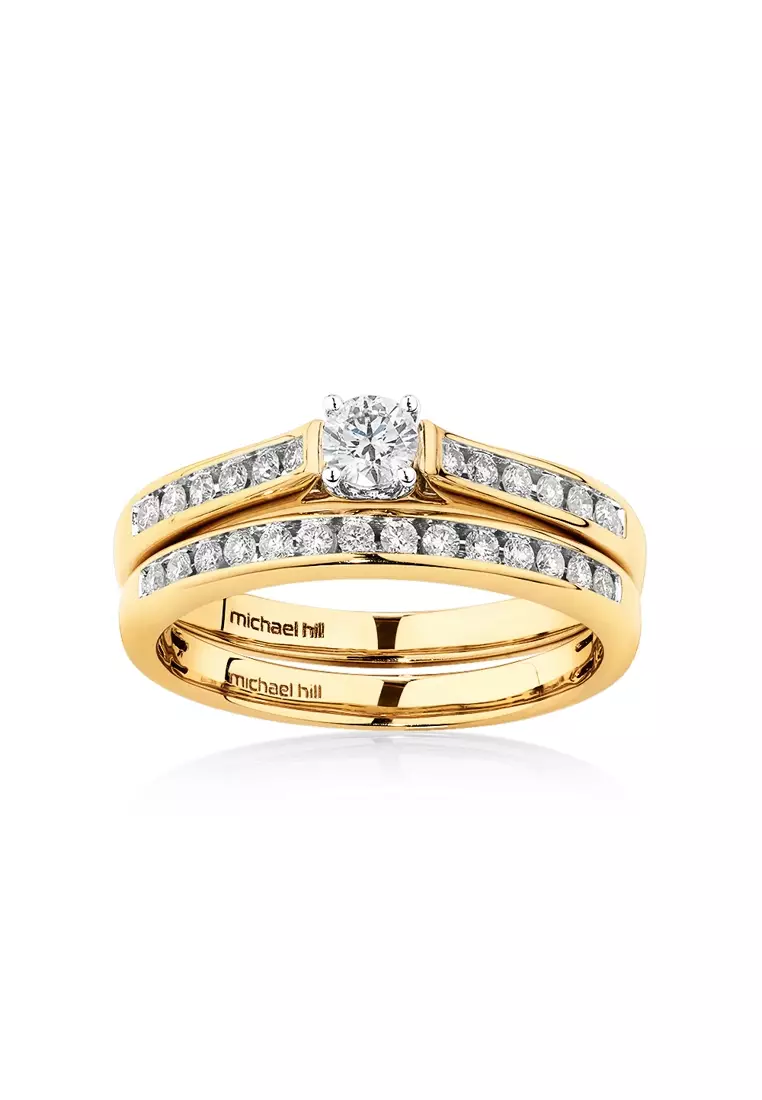 Gold diamond bridal sets cheap