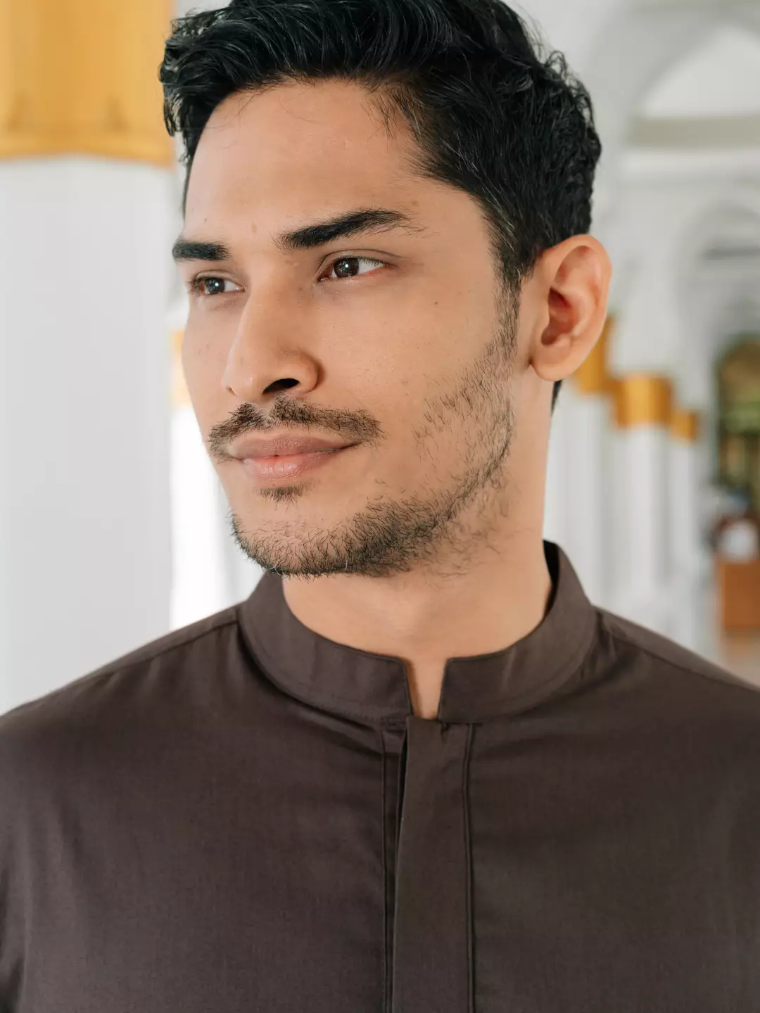 Adyatma Baju Koko Jubah Gamis Pria COTTON COMBED TWILL Mahogany Regular Fit Baju Muslim Pria Lengan Panjang