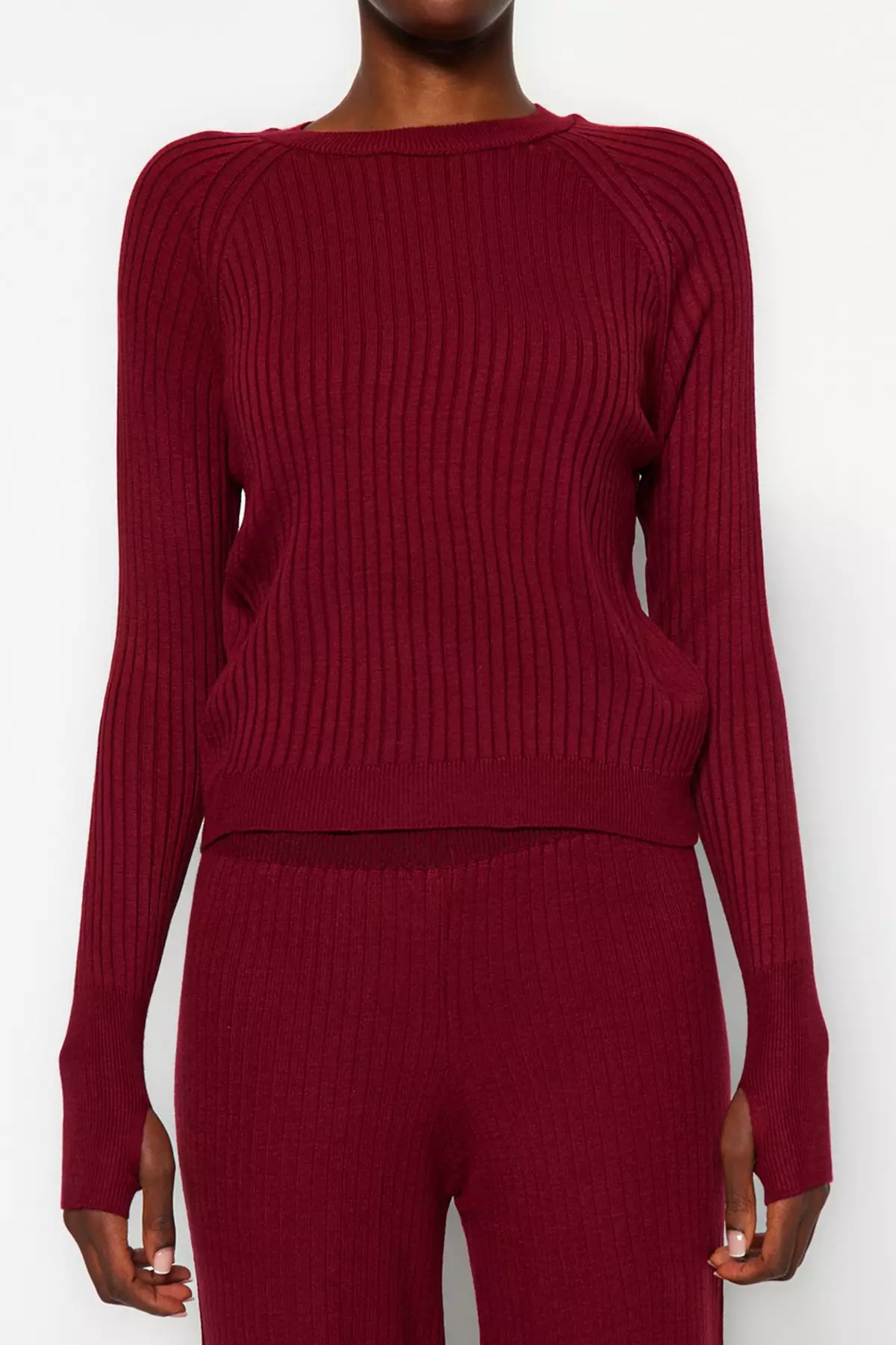 Ribbed Knitted Sweater and Pants Sets