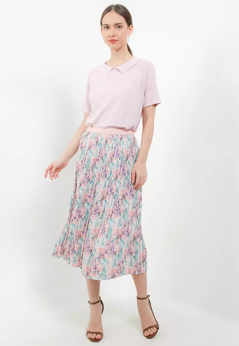 Jual Uptown Girl Flo Print Pleat Skirt Original 2026 | ZALORA Indonesia