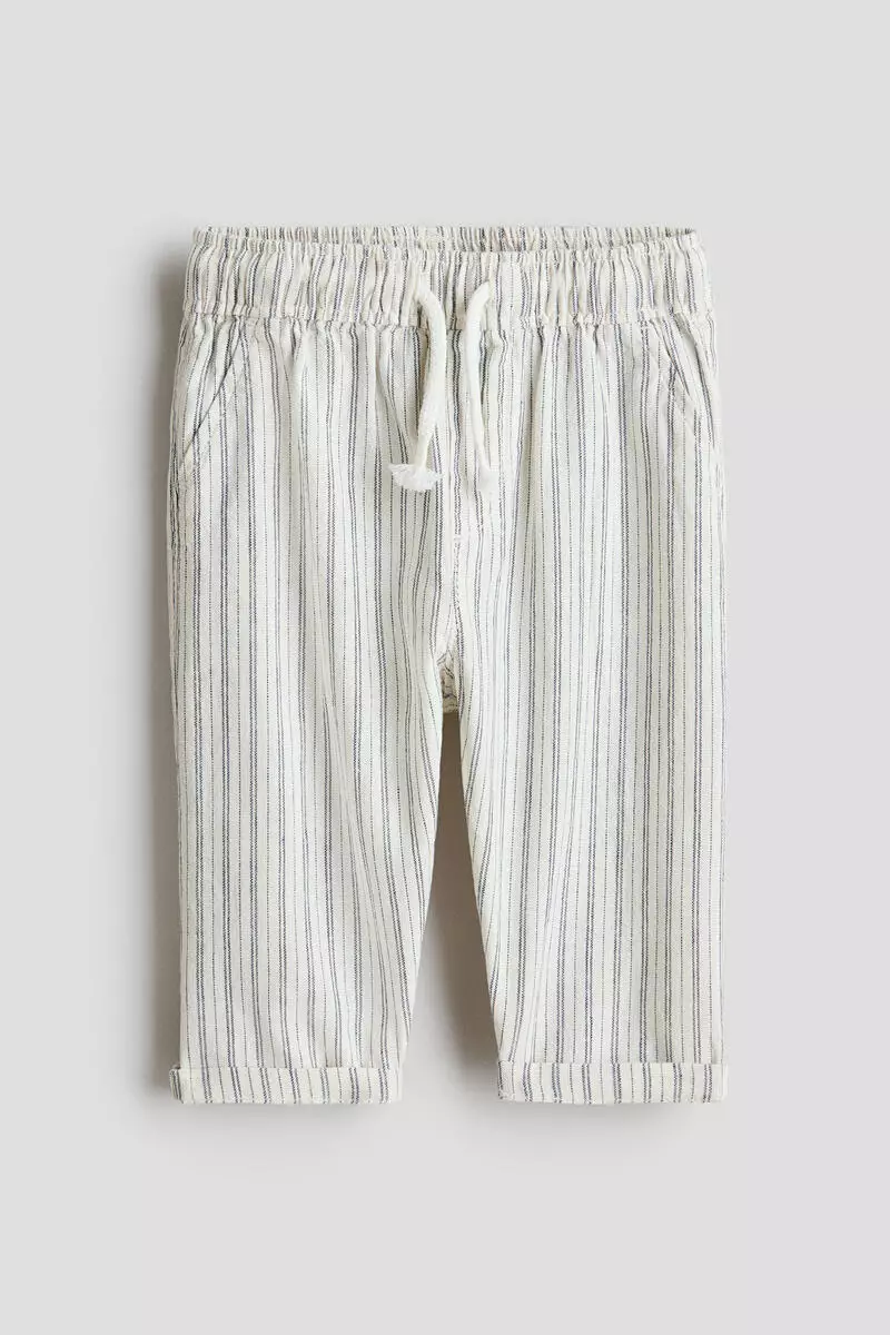 Linen-blend trousers
