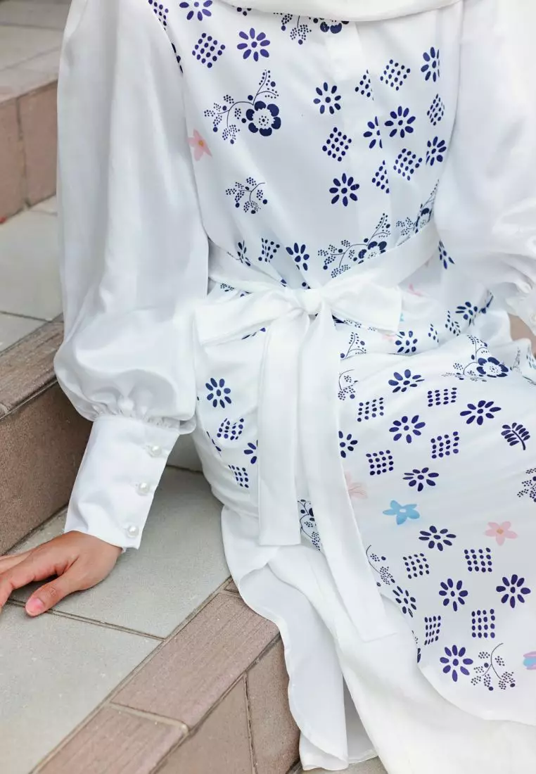 Hanifa Long Tunik White - Kemeja Tunic - Atasan Wanita
