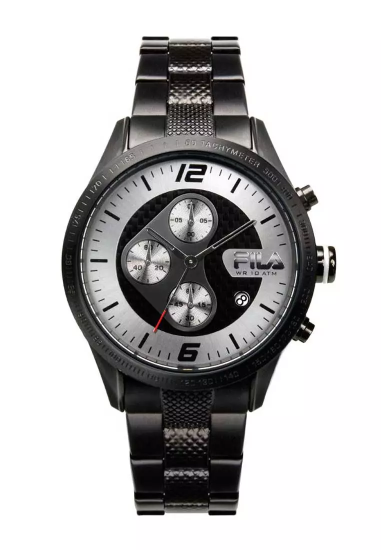 Fila Watches Fila Chronograph Black Stainless Steel Watch 2025