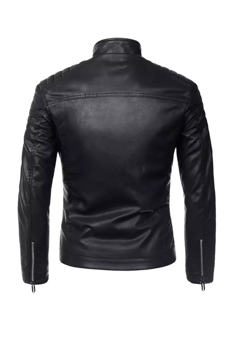 男士仿皮電單車皮褸 MJ801