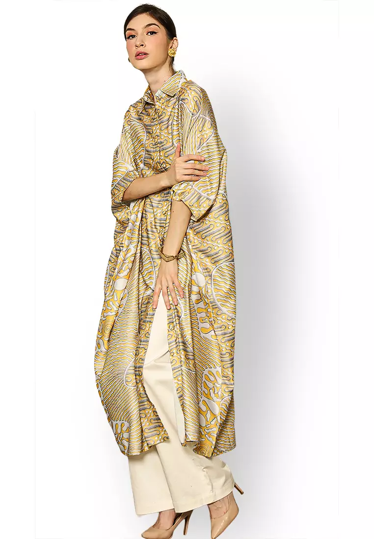 Kanzi Collared Batik Kaftan