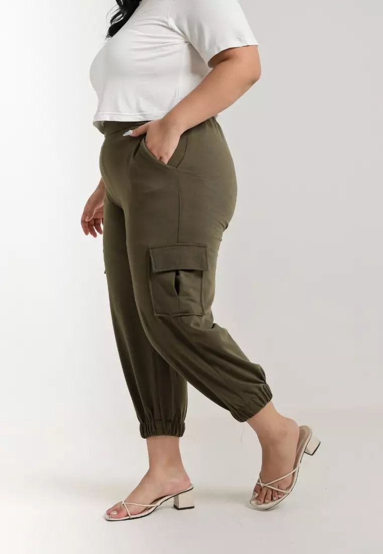 Xtramiles Plus Size Jogger Pants Becca Army