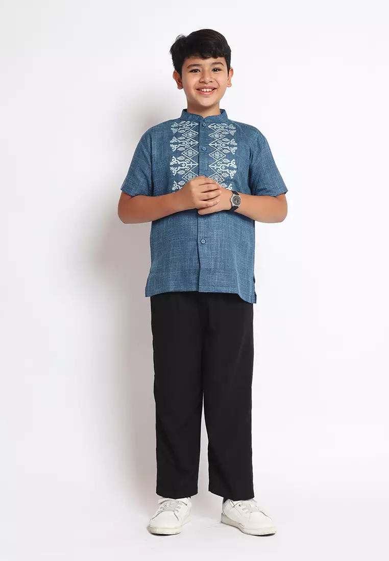 Baju Koko Set Anak Laki Salute Turquoise - MODERN