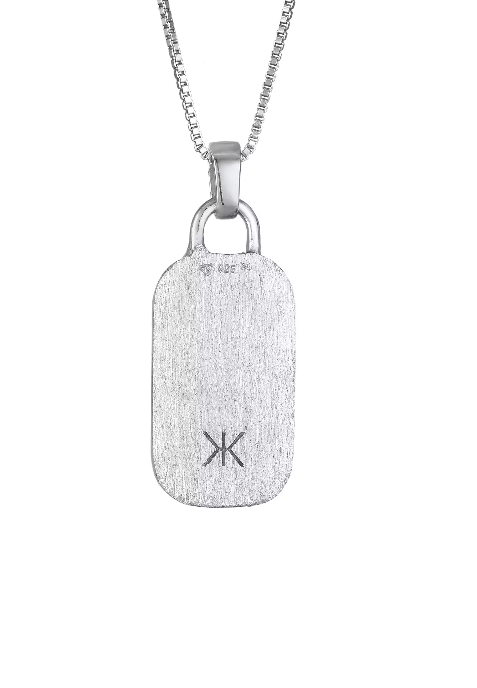 EXCLUSIVE Kalung Perhiasan Perak 925 Pria Pendant Plate Hammered Military
