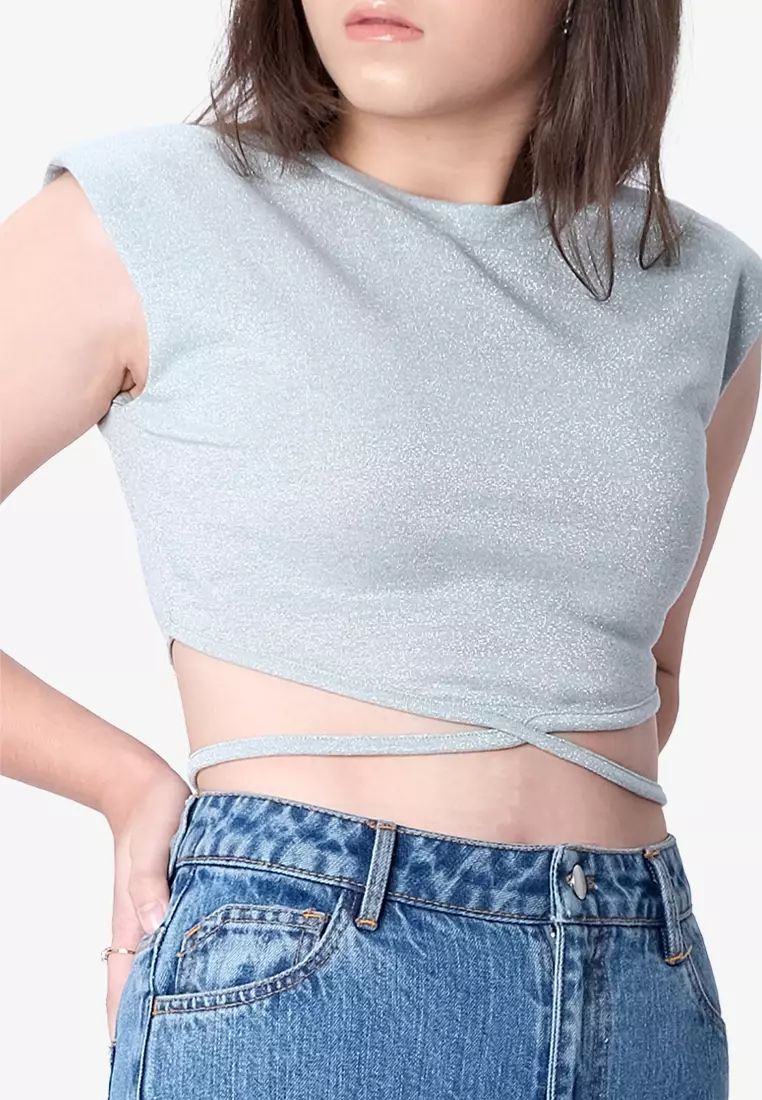 Sparkly Back Tie Top