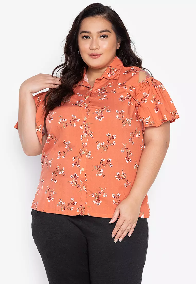 Cold shoulder plus size shirts new arrivals