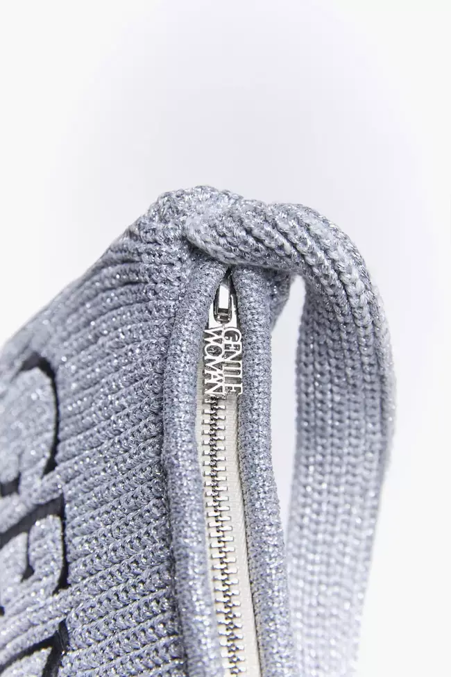 GW Preppy Knit Shoulder Bag - Silver