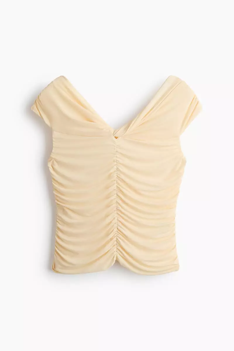 Gathered off-the shoulder top