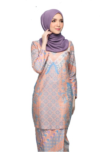 Buy Kurung Ratna from Seri Maharani in Orange and Purple and Multi only 159