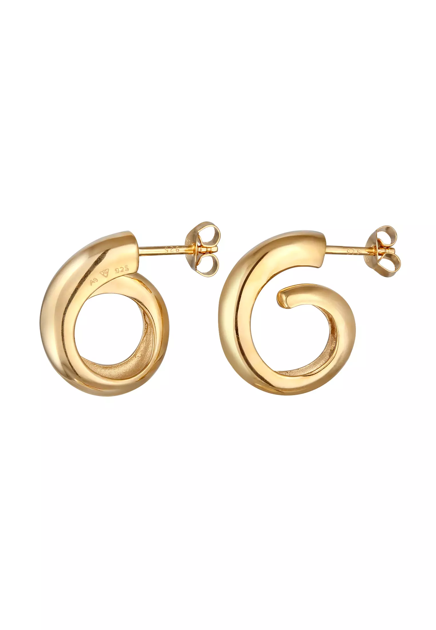 Earrings Stud Spiral Gold Plated