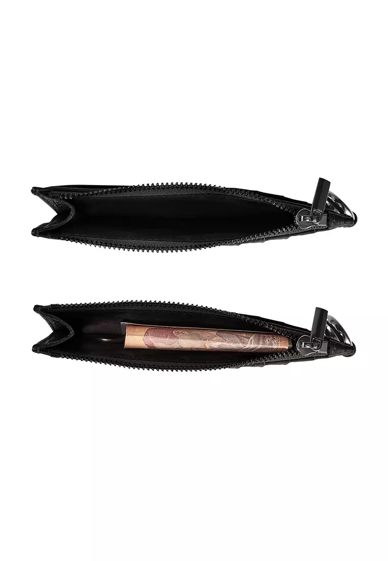 Jov 真皮卡包 小号拉链卡夹 10+卡位-黑色