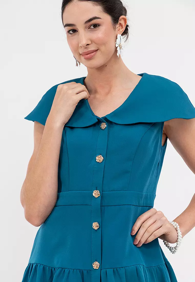 DESMOND Button Front Pinafore Dress