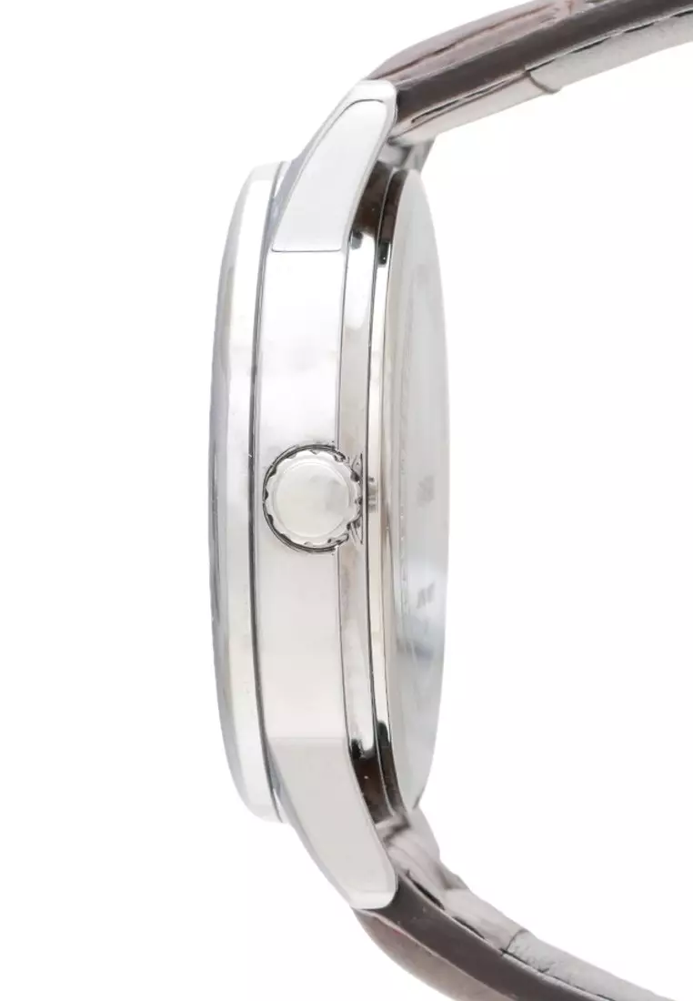 Casio Jam Tangan Pria - Brown Silver - Leather Strap - MTP-V002L-7B2UDF