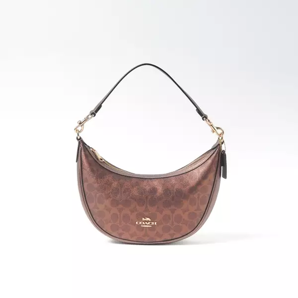 Tas COACH ARIA MONOGRAM METALLIC BRONZE HOBO BAG WITH LS 100% ORIGINAL