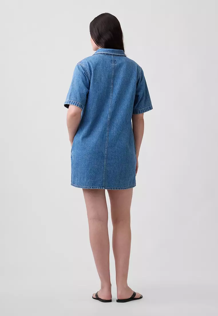 Short Sleeves Denim Dress