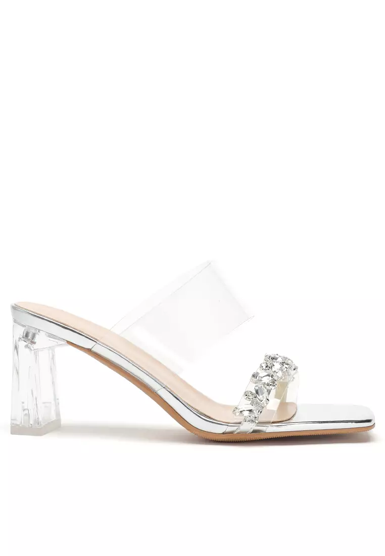Discount on Twenty Eight Shoes  shoes - SKU: 7CM Rhinestone Transparent Strap Crystal Heel Sandals BY3372-12