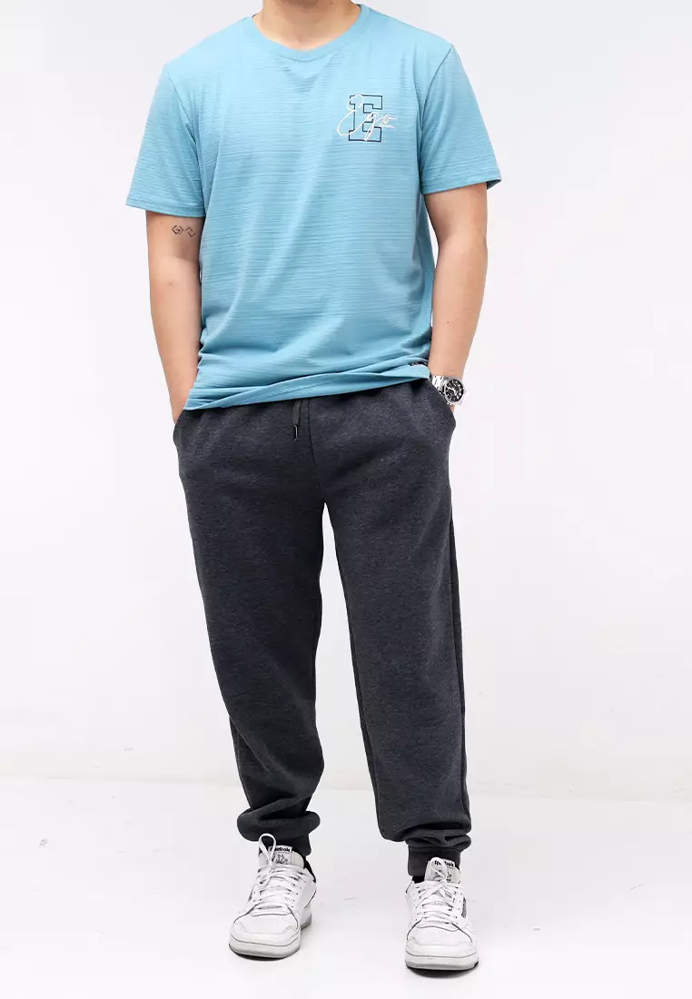 Round Neck Streaky Short Sleeves