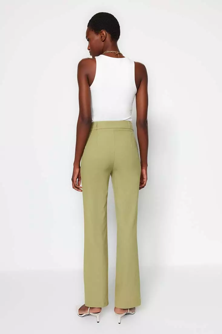 High Waist Straight Cut Trousers