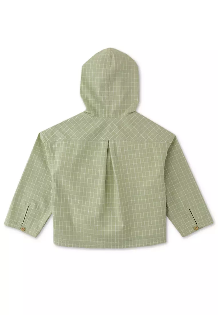 Baby Boys Hooded Shirt With Kangaroo Pocket